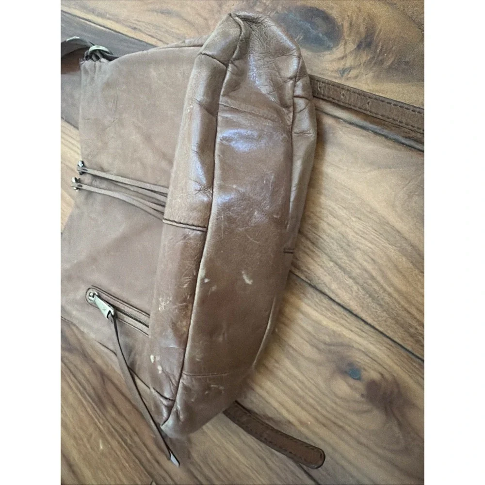 Hobo Int Merrin Convertible Backpack Bag Caramel Vtg Leather Broken In Boho